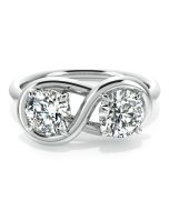 Danhov Abbraccio Infinity Single Shank Engagement Ring in 14k White Gold