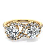 Danhov Abbraccio Infinity Single Shank Diamond Engagement Ring in 18k Yellow Gold