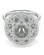 Danhov Diamante Round Fine Ring in 18k White Gold