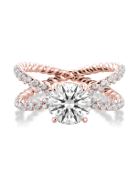 Danhov Eleganza One of a Kind Diamond Engagement Ring in 18k Rose Gold