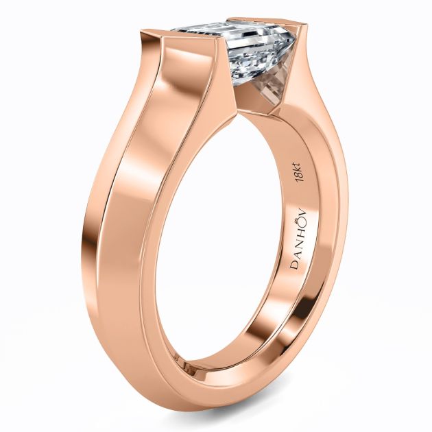 Danhov Tension Engagement Ring in 14k Rose Gold