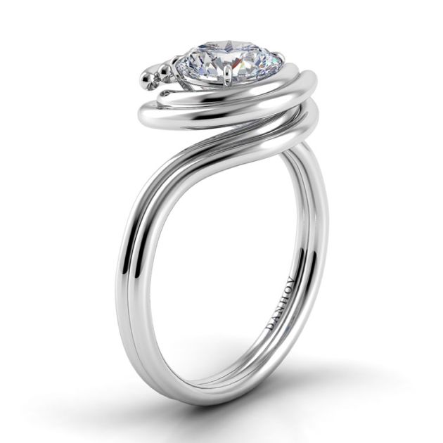 Danhov Abbraccio Engagement Ring in 14k White Gold
