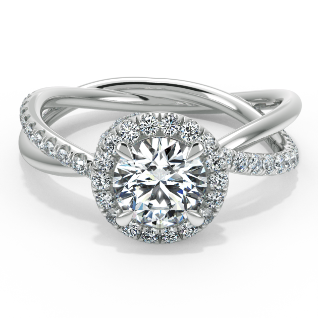 Danhov Unique Abbraccio Diamond Engagement Ring in Platinum