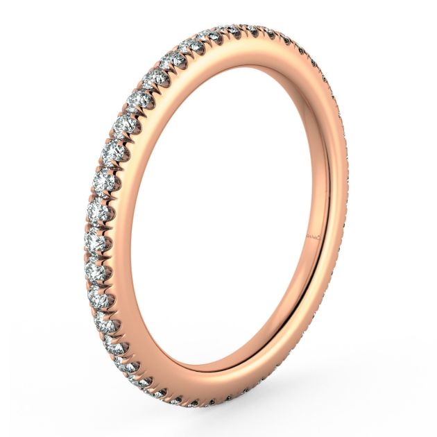 Danhov Perlina Diamond Wedding Band in 14k Rose Gold