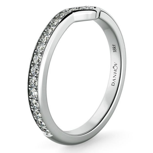 Danhov Classico Handmade Diamond Wedding Band in 14k White Gold