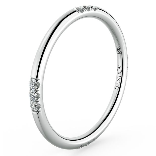 Danhov Classico 12 Round Diamond Wedding Band in 18k White Gold