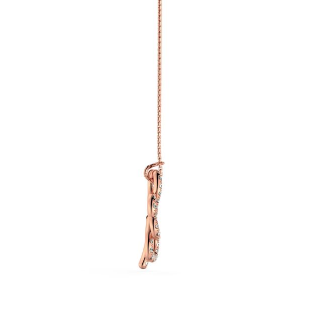 Norme de Danhov Shamrock Pendant with Rolo Chain in 18k Rose Gold