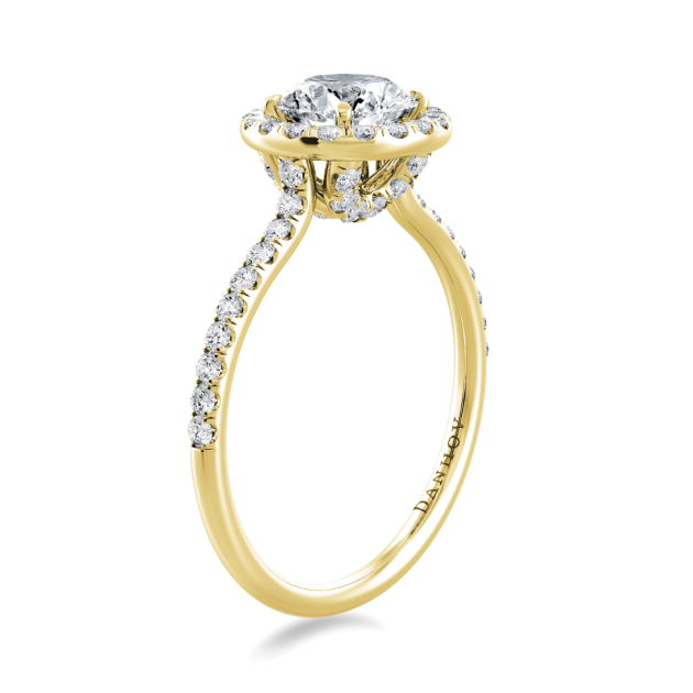 Danhov Per Lei Classic Halo Engagement Ring in 14k Yellow Gold