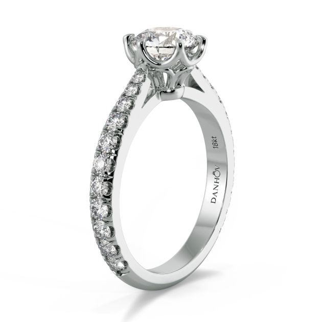 Danhov Classico Diamond Engagement Ring in 14k White Gold