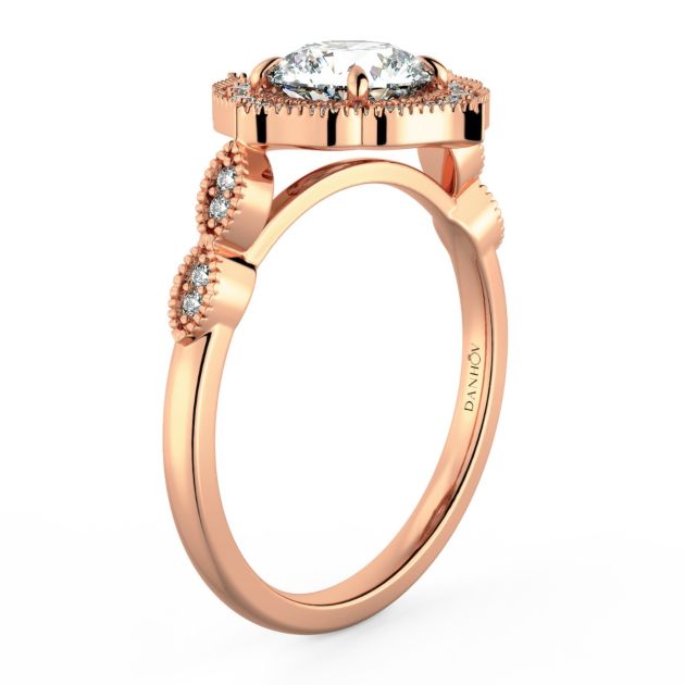 Norme De Danhov Ladies Engagement Ring Set in 14k Rose Gold