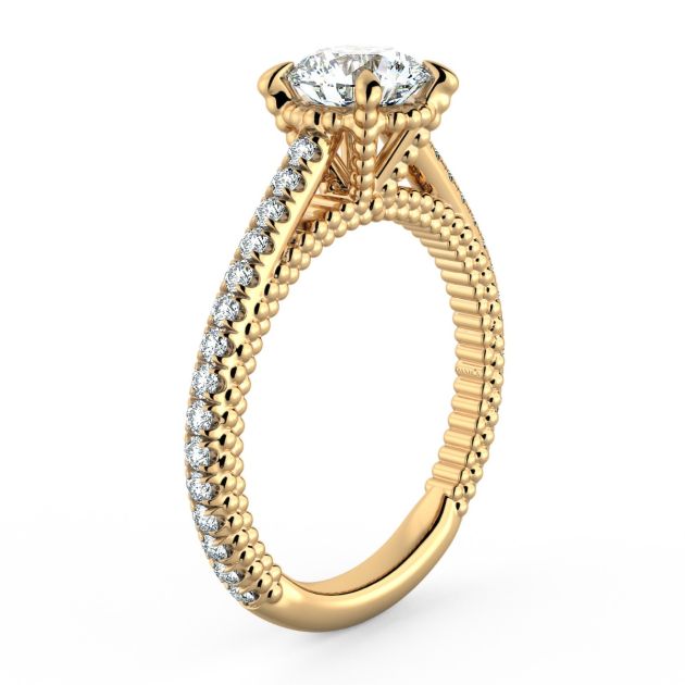 Danhov Perlina Unique Diamond Engagement Ring in 18k Yellow Gold