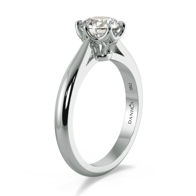 Danhov Classico Engagement Ring in 18k White Gold