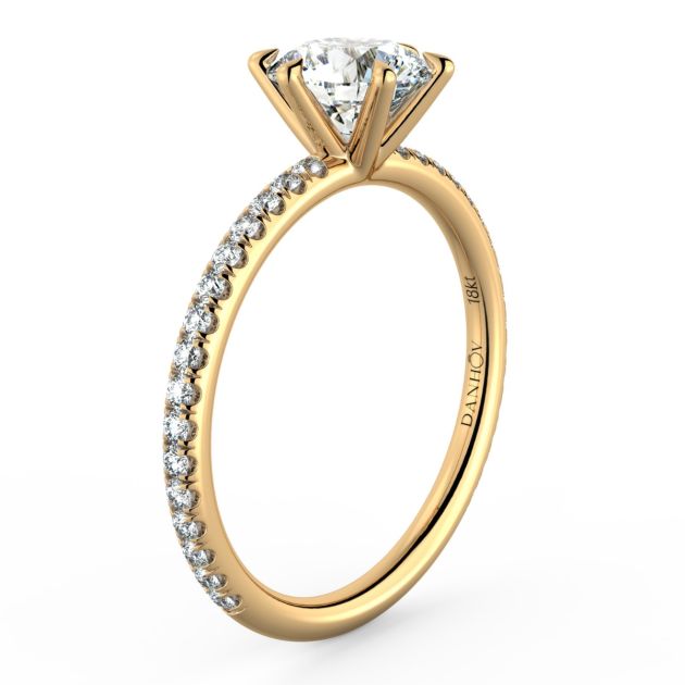 Norme de Danhov Diamond Engagement Ring for Women in 14k Yellow Gold