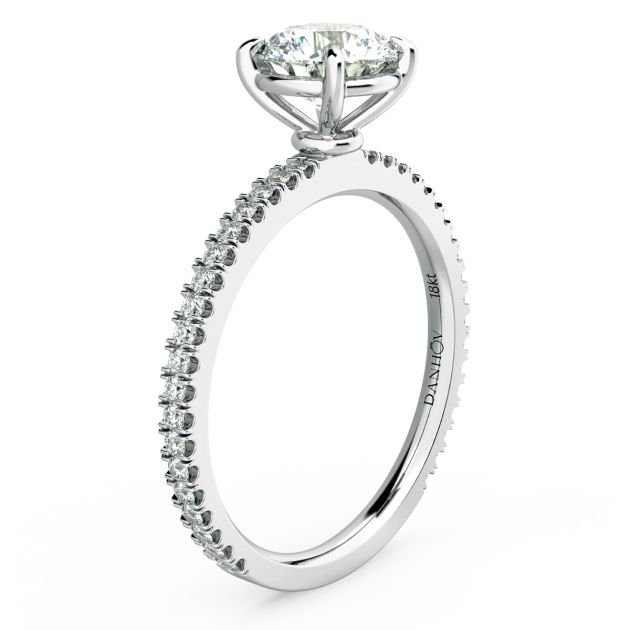 Norme de Danhov Engagement Ring in 14k White Gold