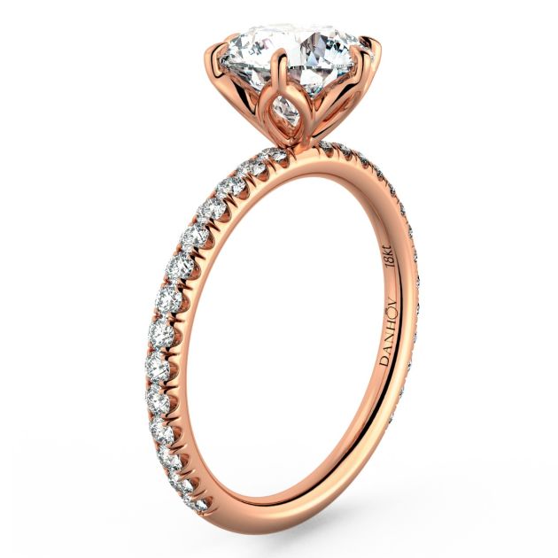 Norme de Danhov Diamond Engagement Ring for Women in 14k Rose Gold