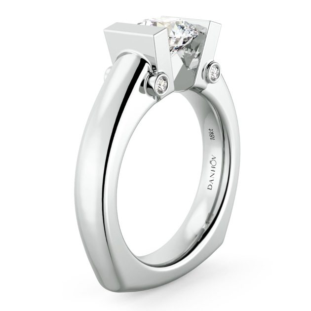 Danhov Tension Engagement Ring in 14k White Gold