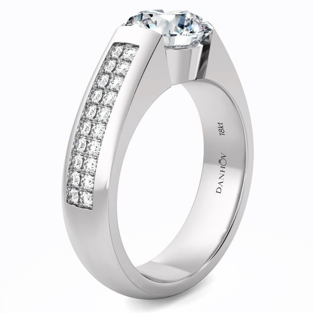 Norem de Danhov tension style engagement ring in 18K White Gold