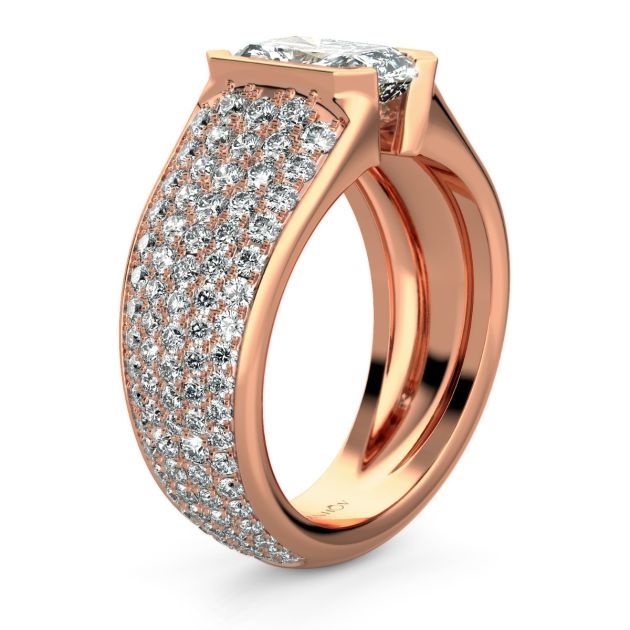 Danhov Tension Engagement Ring in 14k Rose Gold