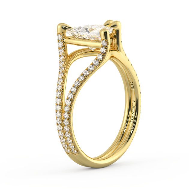 Danhov Solo Filo Engagement Ring in 18k Yellow Gold