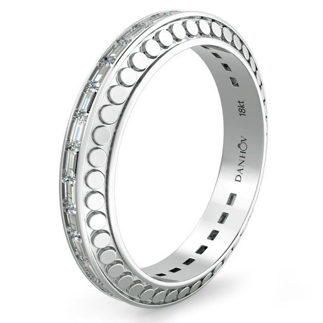 Danhov Tubetto Diamond Wedding Ring in 14KT White Gold 