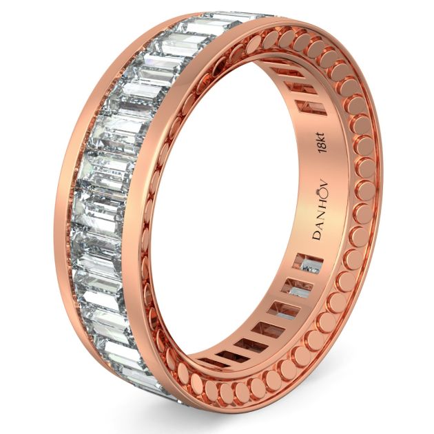 Danhov Tubetto Diamond Wedding Ring in 18 Rose Gold