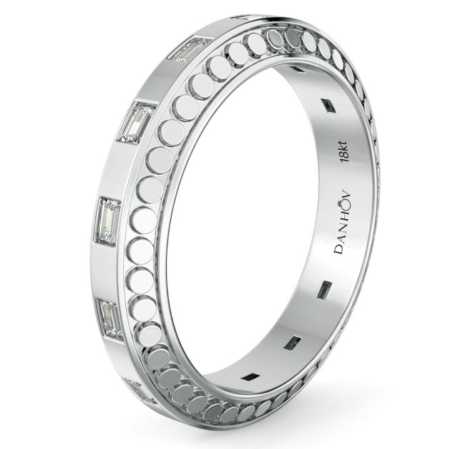 Danhov Tubetto Diamond Wedding Ring in 14Kt White Gold 
