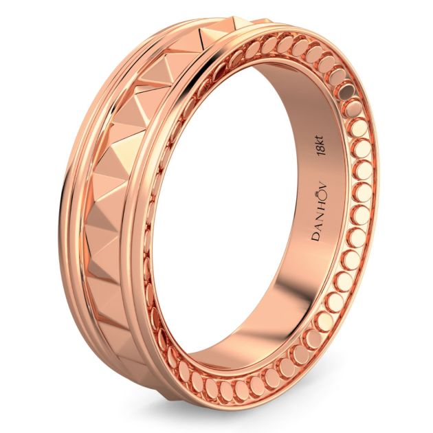 Danhov Tubetto Diamond Wedding Ring in 14Kt Rose Gold 