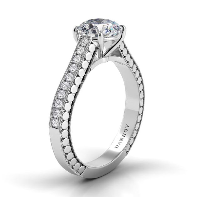 Danhov Tubetto Engagement Ring White Gold in 14k White Gold