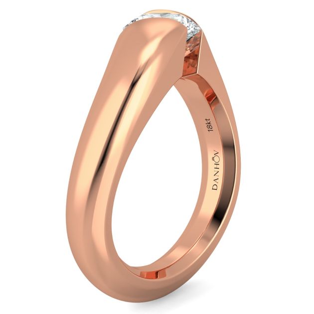 Danhov Tension Engagement Ring in 14k Rose Gold