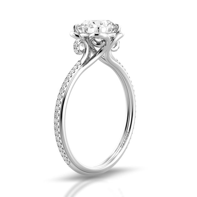 Danhov Unito Platinum Engagement Ring in 14k White Gold