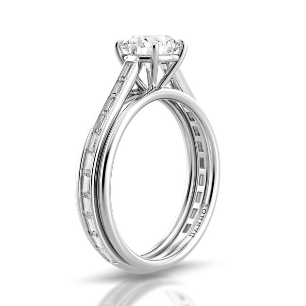 Danhov Unito Diamond Engagement Ring in 14k White Gold