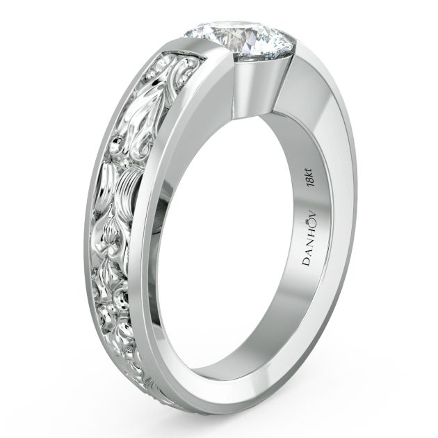 Norme de Danhov Engagement Ring for Men in 14k White Gold