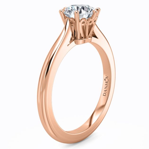 Danhov Classico Engagement Ring in 14k Rose Gold