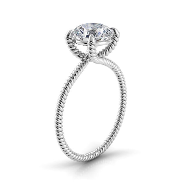 Danhov Eleganza Braided Engagement Ring in 14k White Gold