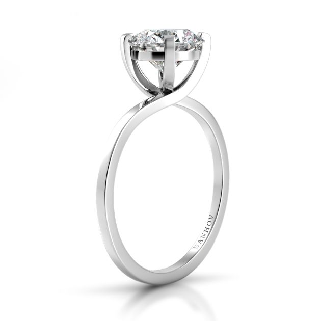 Danhov Eleganza Designer Engagement Ring in 14k White Gold