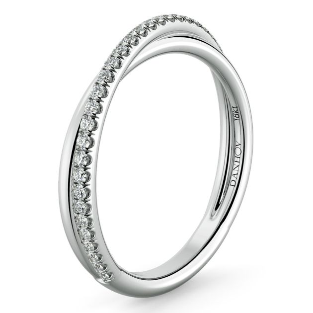 Danhov Eleganza Twisted Wedding Ring in 14k White Gold