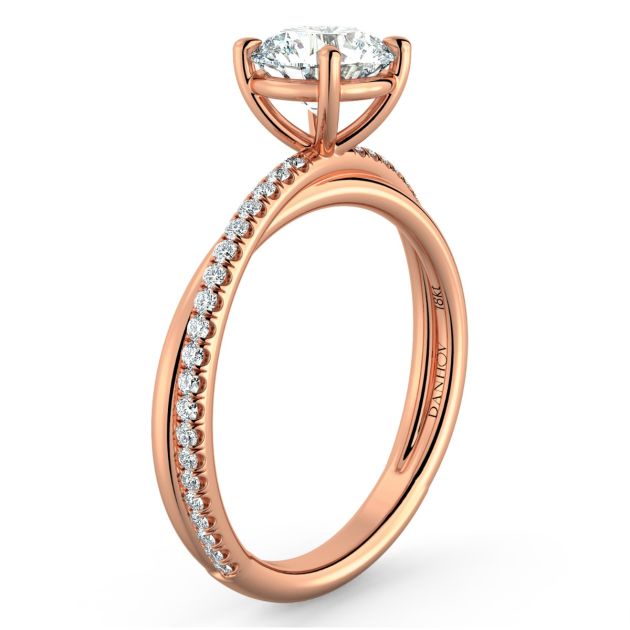Danhov Eleganza Engagement Ring in 14k Rose Gold