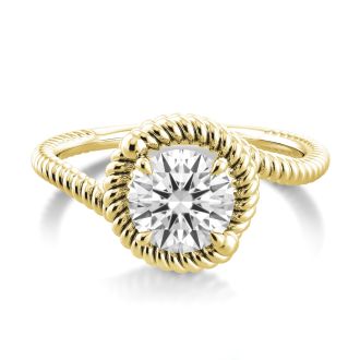 Danhov Abbraccio Twisted Shank Swirl Engagement Ring in 18k Yellow Gold