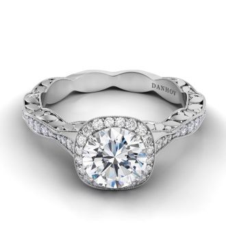 Danhov Petalo  Unique Designer Engagement Ring in Platinum