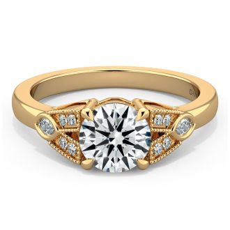 Norme de Danhov Estate Diamond Engagement Ring in 14k Yellow Gold