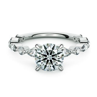 Norme de Danhov Versailles Diamond Engagement Ring in 14k White Gold