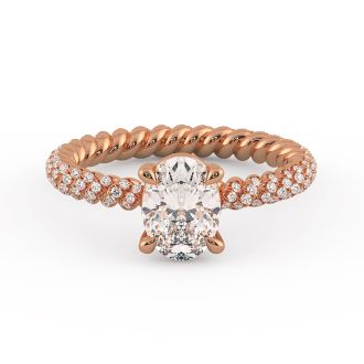 Danhov Eleganza Braided Diamond Engagement Ring in 18k Rose Gold