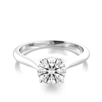 Danhov Classico Solitaire Engagement Ring in 14k White Gold