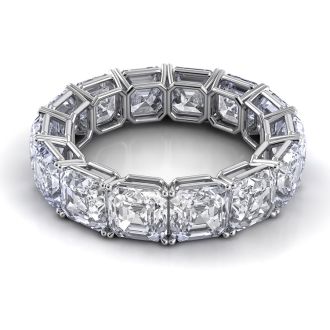 Danhov Eternity Asscher Cut Diamond Wedding Ring in 14k White Gold