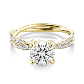 Danhov Eleganza Designer Engagement Ring in 14k Yellow Gold